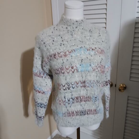 Maurices Medium Multicolor Long-Sleeved Sweater Metallic Thread Easy Care - Picture 7 of 13
